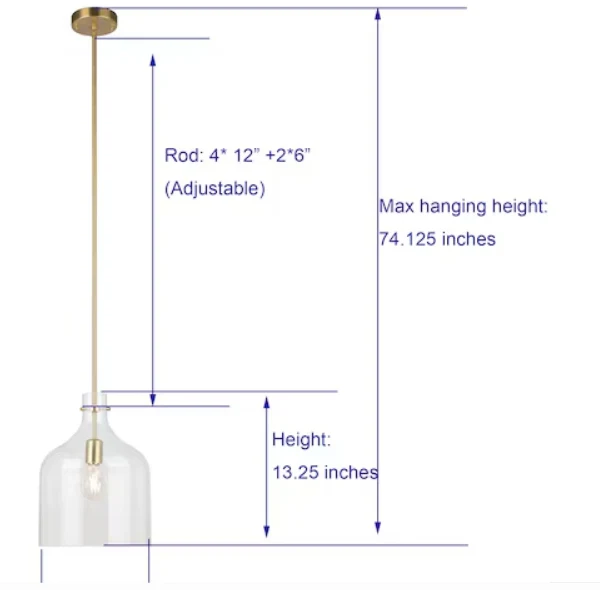 Allen + Roth Kesteven 1 -Light Hanging Pendant Light - Image 6