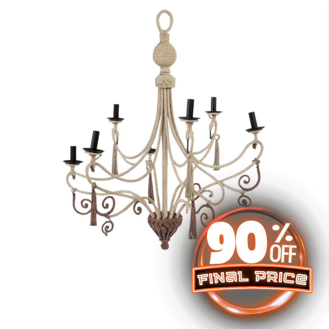 Artisan Rope Wrapped Grand Chandelier 46”
