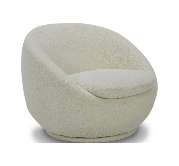 Better Homes & Gardens Mira Swivel Accent Chair, Cream Shearling - Image 3