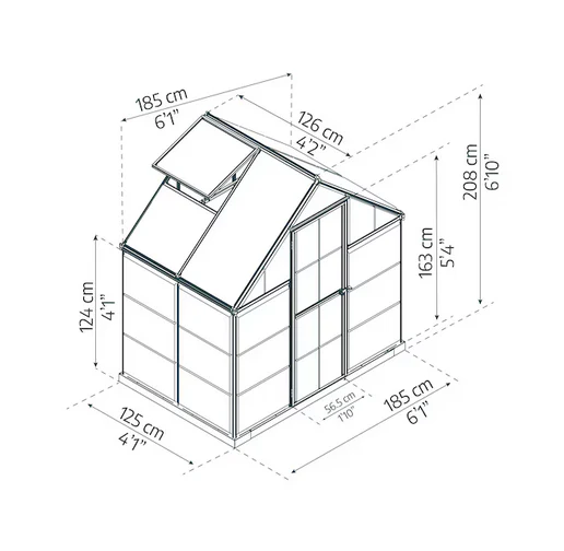 Canopia by Palram Harmony 4' L x 6' W Gray Greenhouse Kit *DEAL of the Day* - Image 3