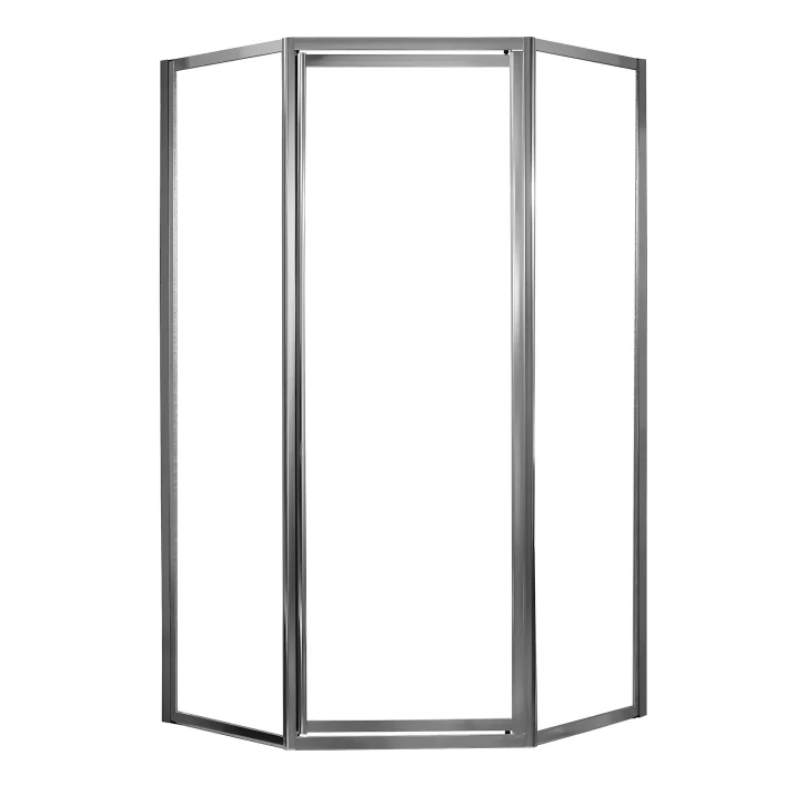 Craft + Main Tides Silver 24" Framed Clear Glass Corner Neo Angle Pivot Shower Door - Image 3