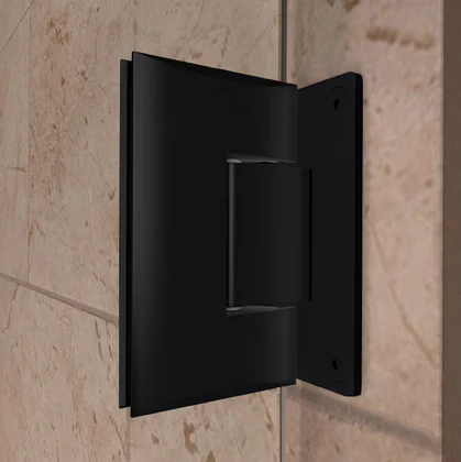 DreamLine Unidoor Plus Matte Black 31" x 72" Frameless Clear Glass Corner Hinged Shower door - Image 4