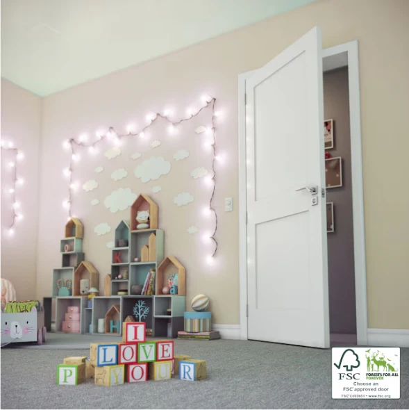 EightDoors 36-in x 80-in White Primed 2-Panel Smooth Solid Core Primed Pine Wood Slab Door - Image 2