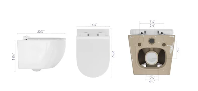Eridanus Hampton White D-shape Custom Height Wall-Hung Rough-In Dual Flush 1-piece Toilet - Image 8
