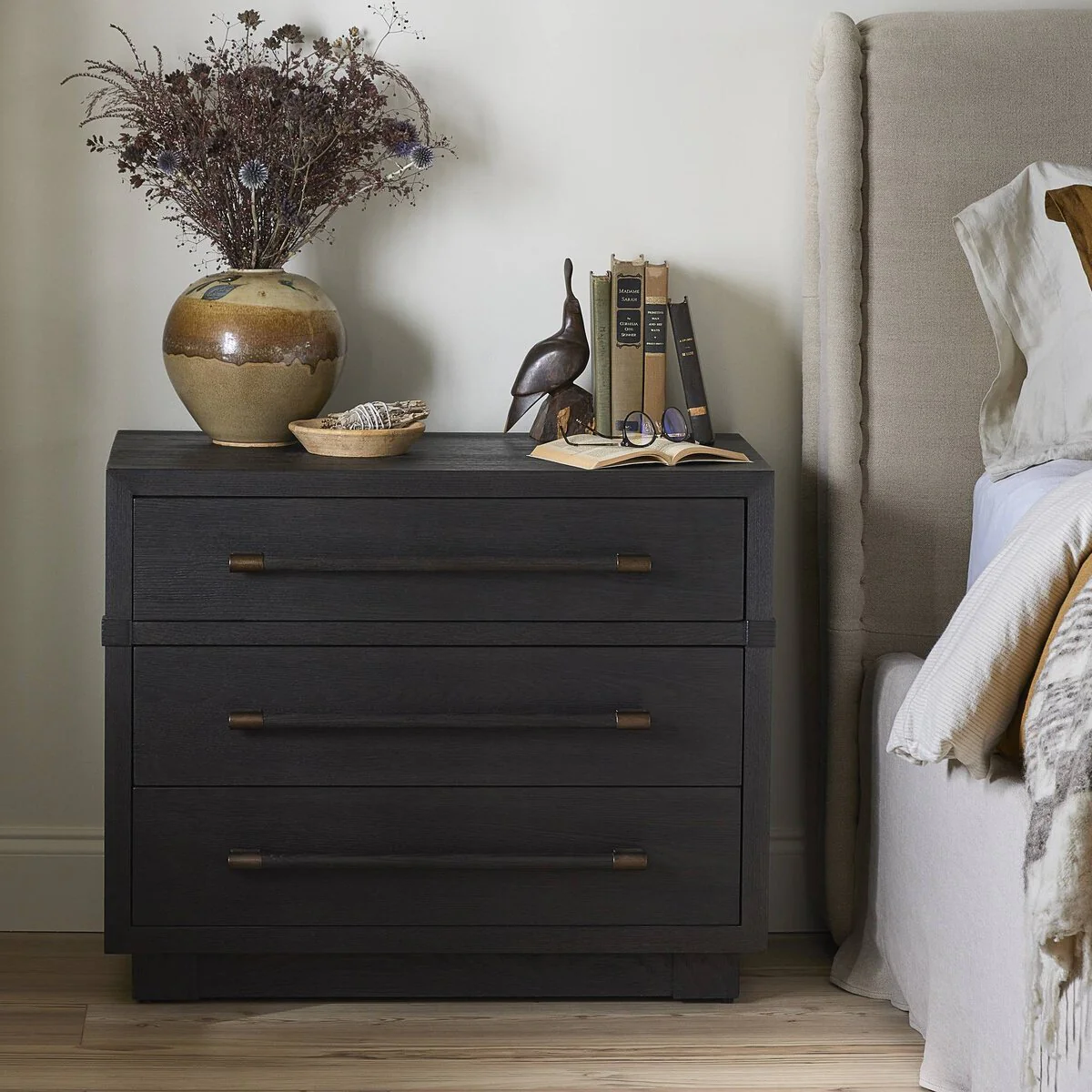 Four Hands Adolfo Nightstand - Modern Black Ash - Image 2