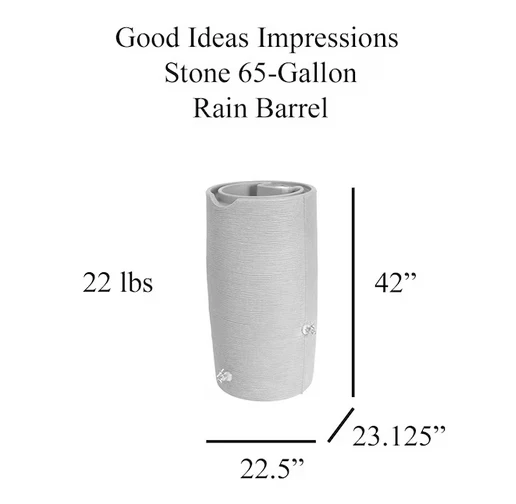 Good Ideas 65-Gallon Gray Plastic Rain Barrel Spigot - Image 5