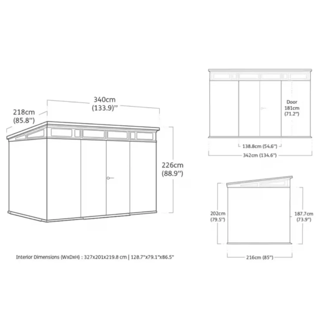Keter Signature Collection 11x7 Modern Outdoor Storage Shed Walnut - Image 5