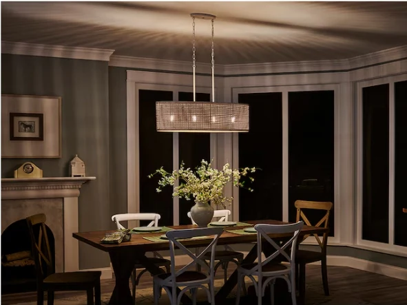 Kichler Sayulita 4 -Light White Coastal Linear Large Hanging Kitchen Island Light - Image 3