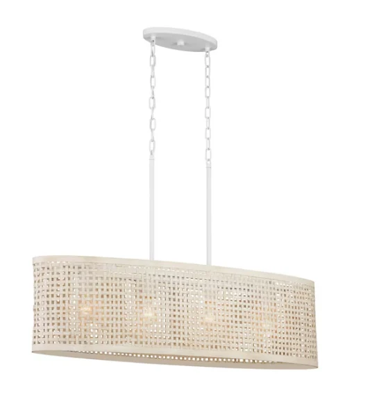 Kichler Sayulita 4 -Light White Coastal Linear Large Hanging Kitchen Island Light - Image 4