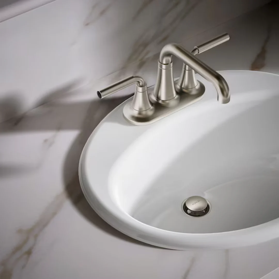 Kohler Farmington Cast Iron 16.25" Drop-in Oval Traditional Bathroom Sink - Image 3