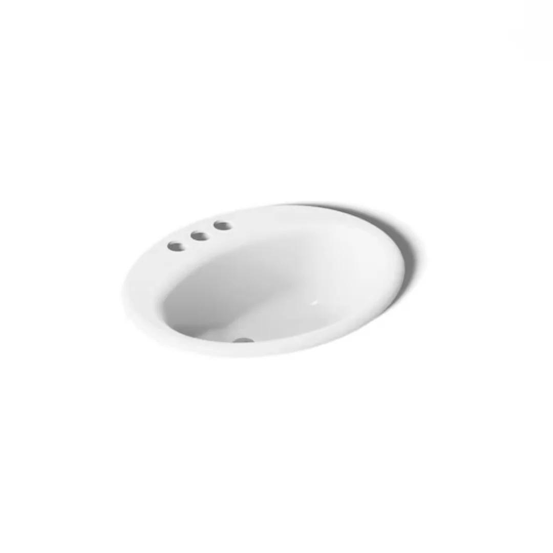 Kohler Farmington Cast Iron 16.25" Drop-in Oval Traditional Bathroom Sink - Image 5