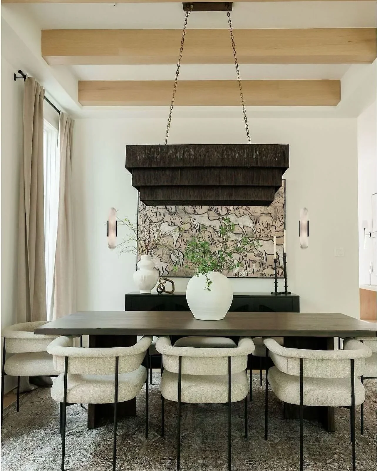 Palecek Everly Rectangular Linear Chandelier, Espresso - Image 2