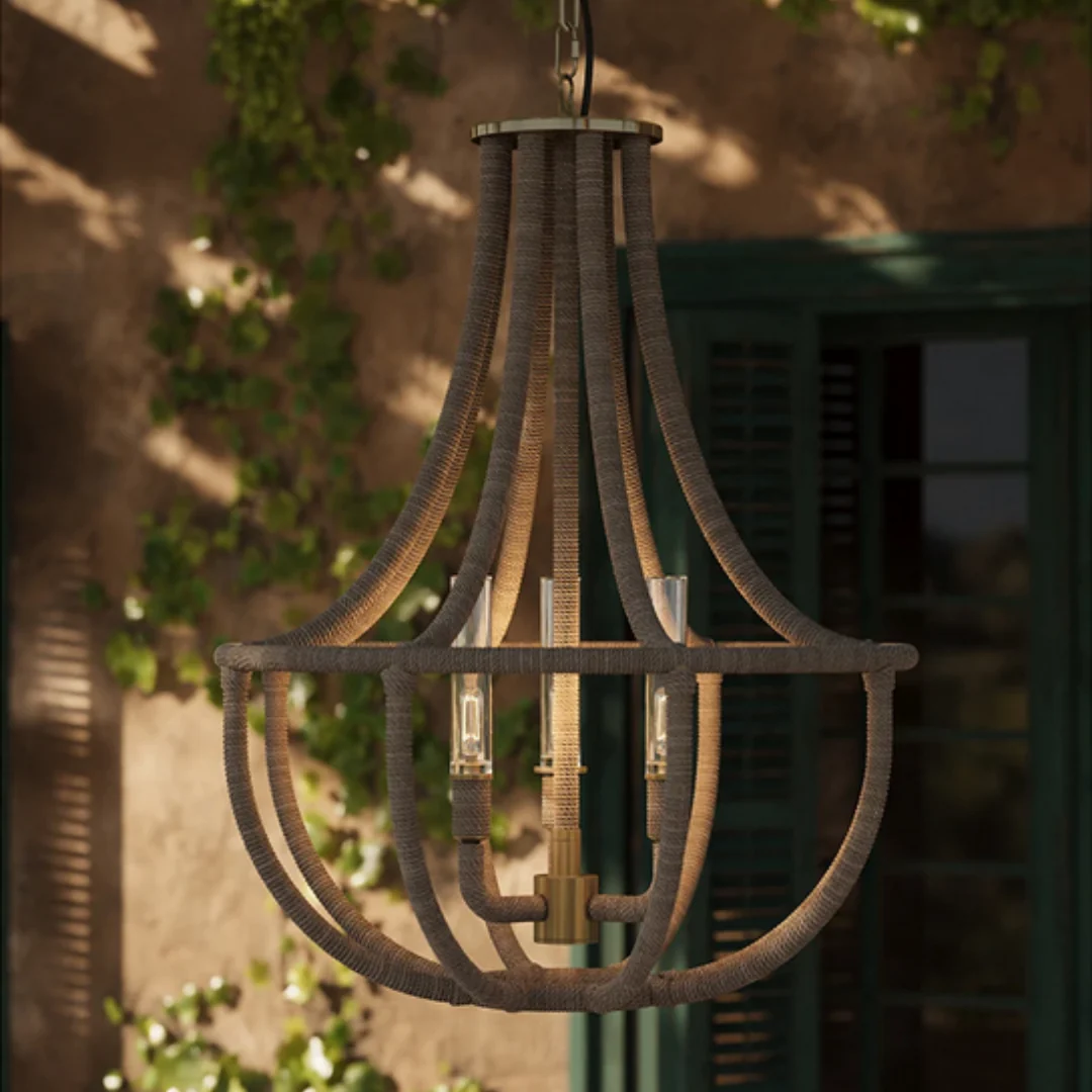 Palecek Yvette 3 Light 24" Wide Empire Outdoor Chandelier - Image 4