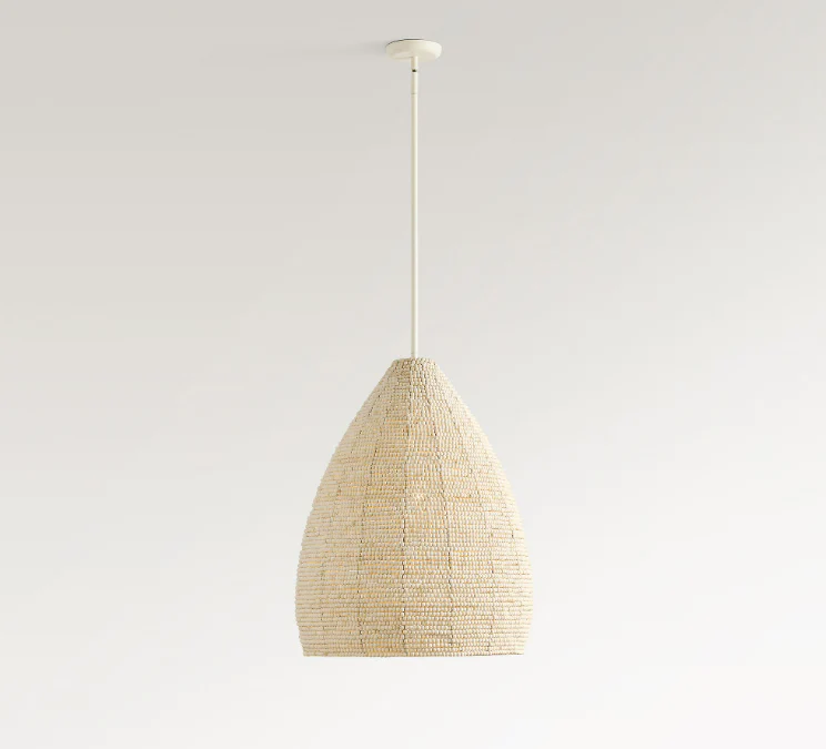 Pottery Barn Montauk Wood Bead Teardrop Pendant - Image 3