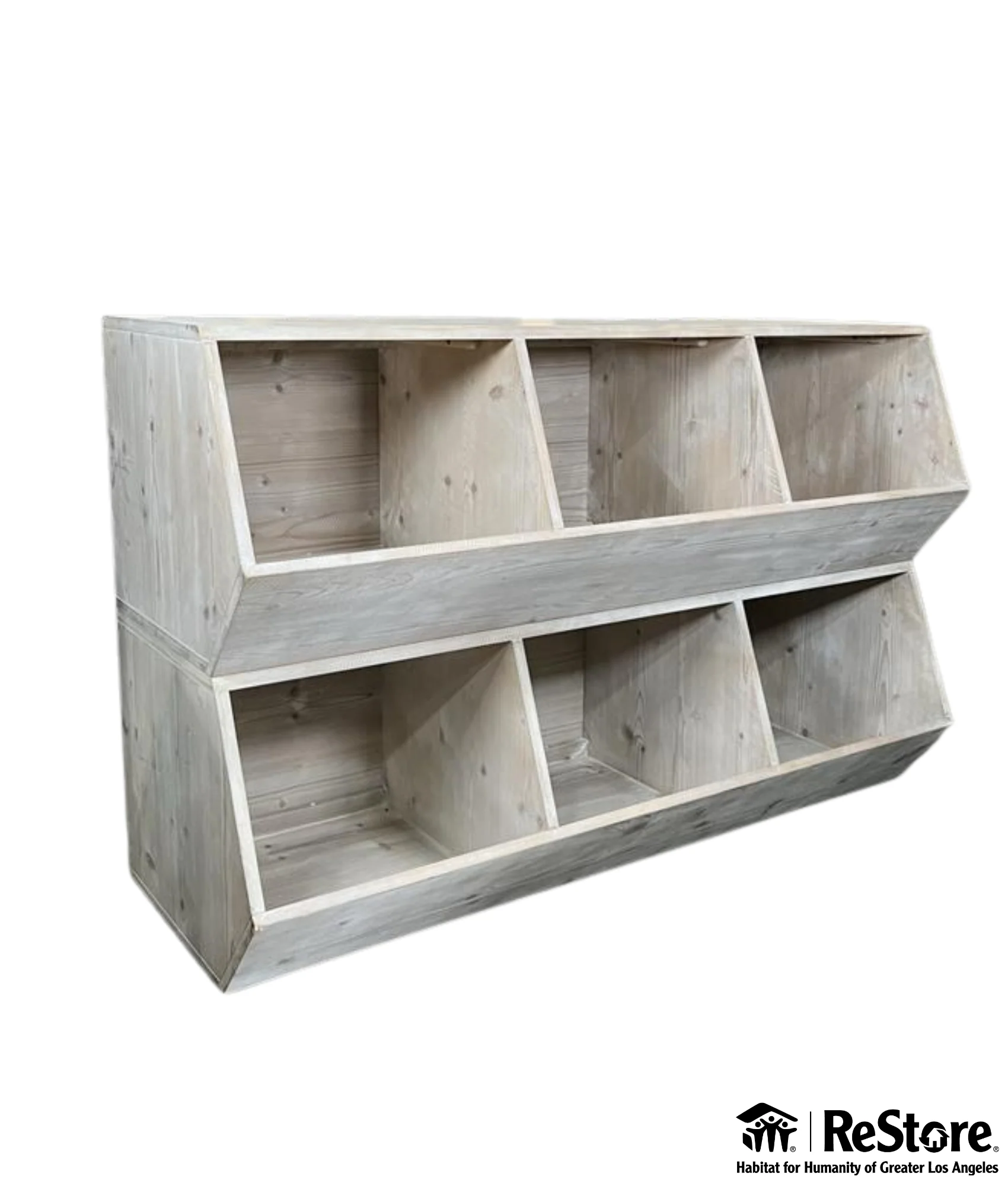Restoration Hardware Stacking Bins Set - Weathered White - Image 3