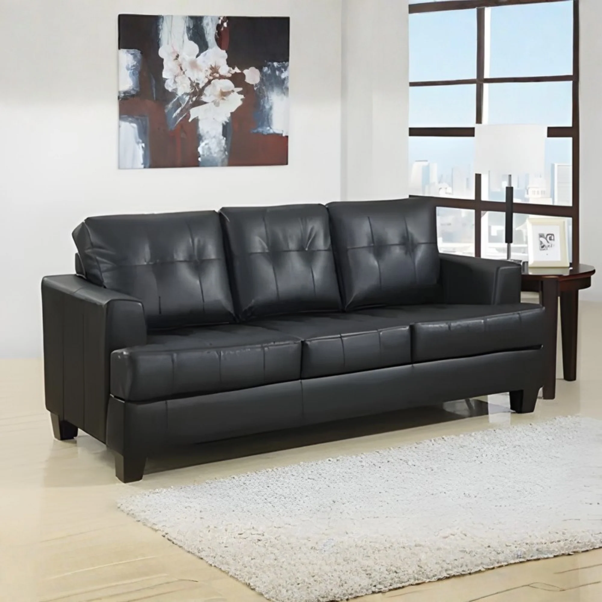 Samuel Transitional Black Sofa - Image 2